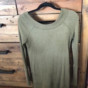 Free People off the shoulder green top